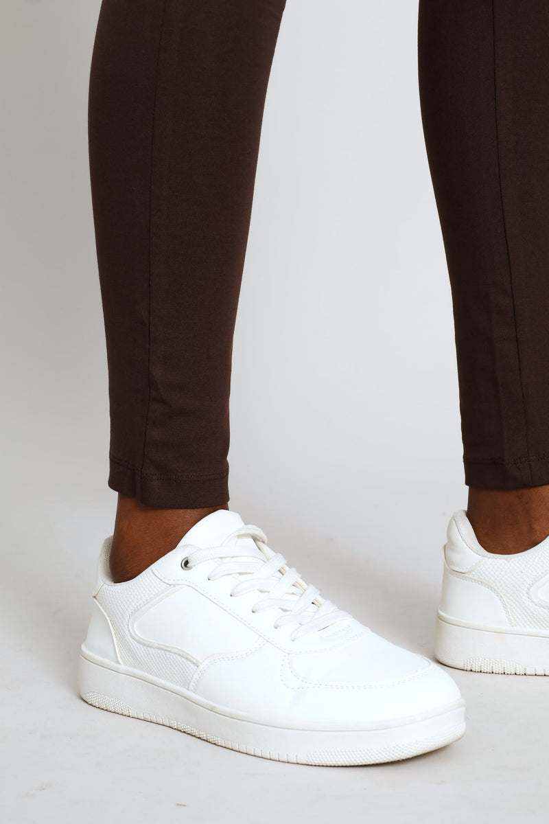 Wide Waistband Basic Legging - Chocolate