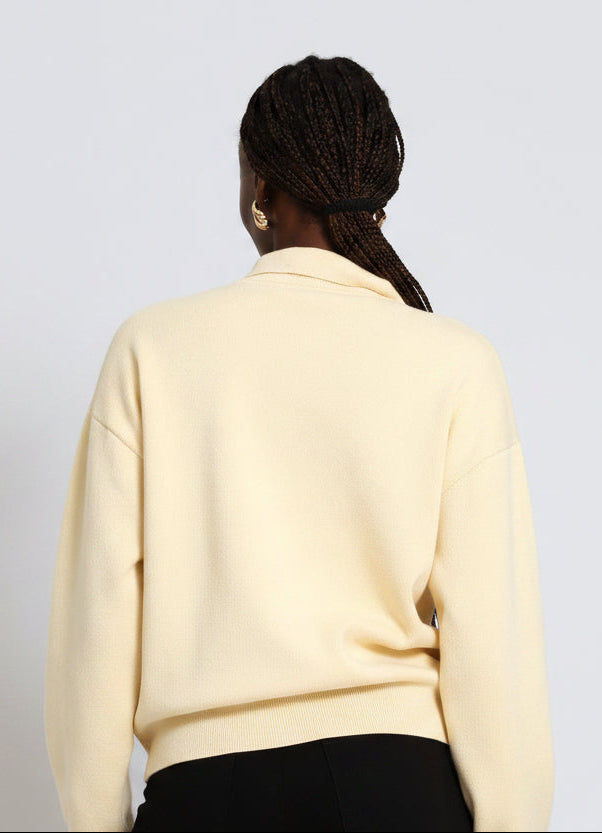 Knitted Cardigan Bomber - Light Yellow
