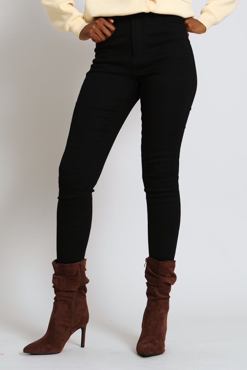 Push Up Hiwaist Skinny Jean - Black