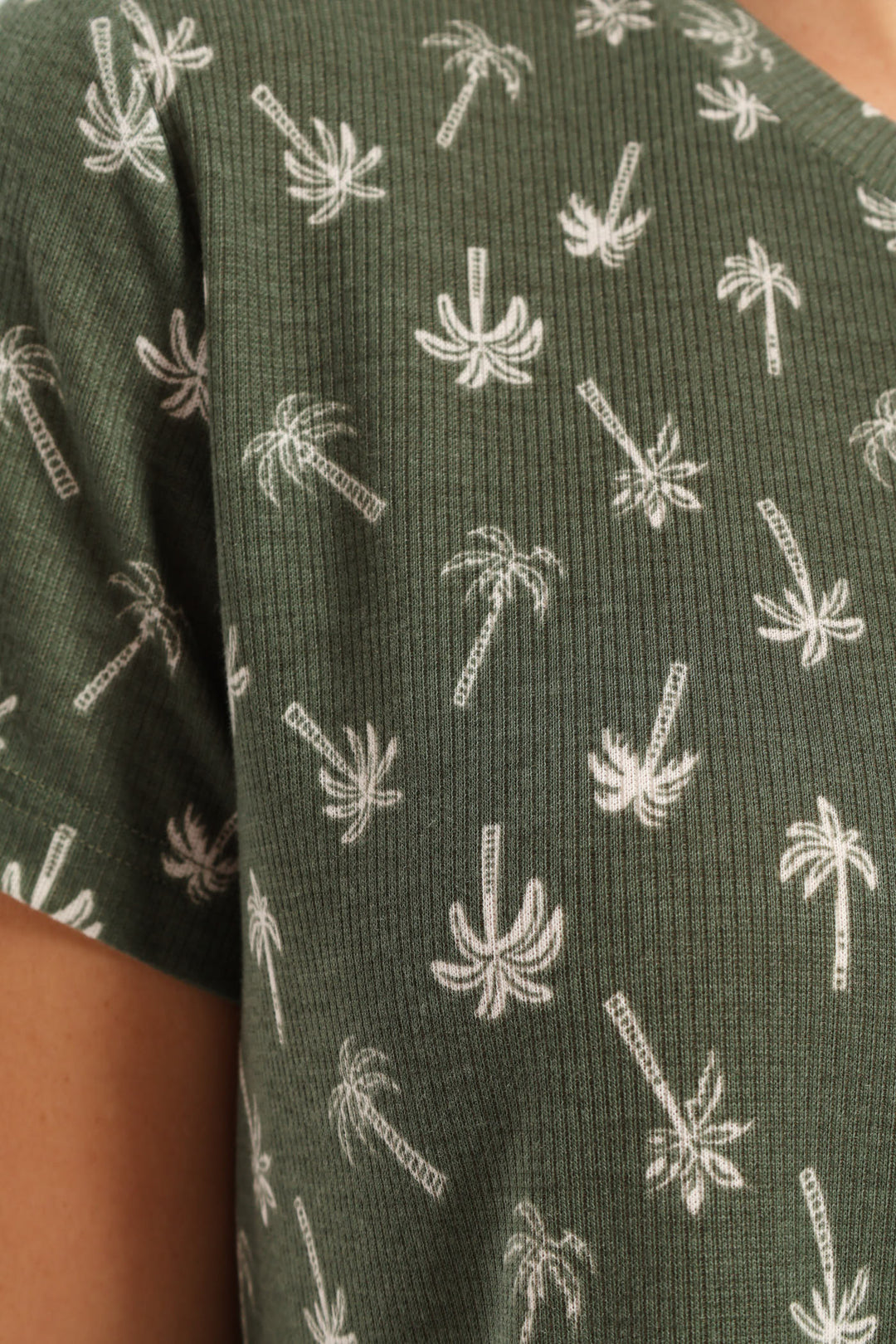 Rib Knit Palm Tee - Fatigue