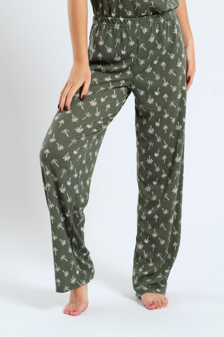 Palm Straight Leg Rib Knit Pant - Fatigue