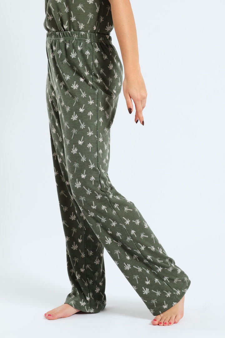 Palm Straight Leg Rib Knit Pant - Fatigue