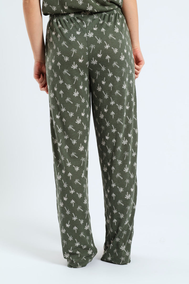 Palm Straight Leg Rib Knit Pant - Fatigue