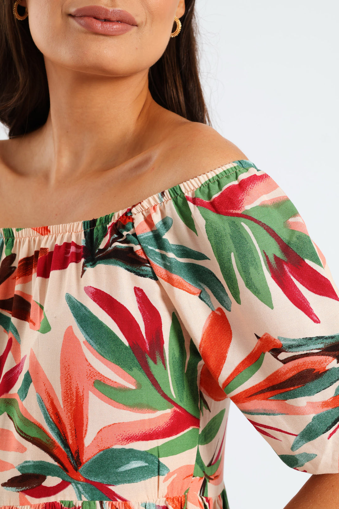 Printed Tiered Gypsy Mini Dress - Multi