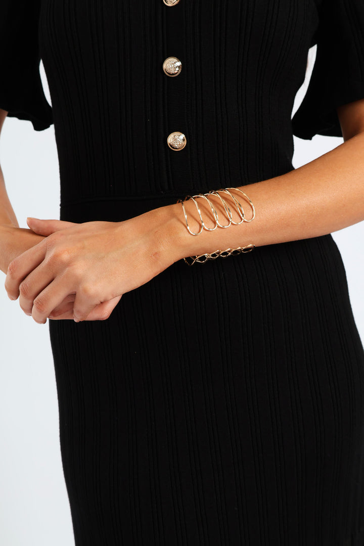 Spiral Cuff Bracelet - Gold