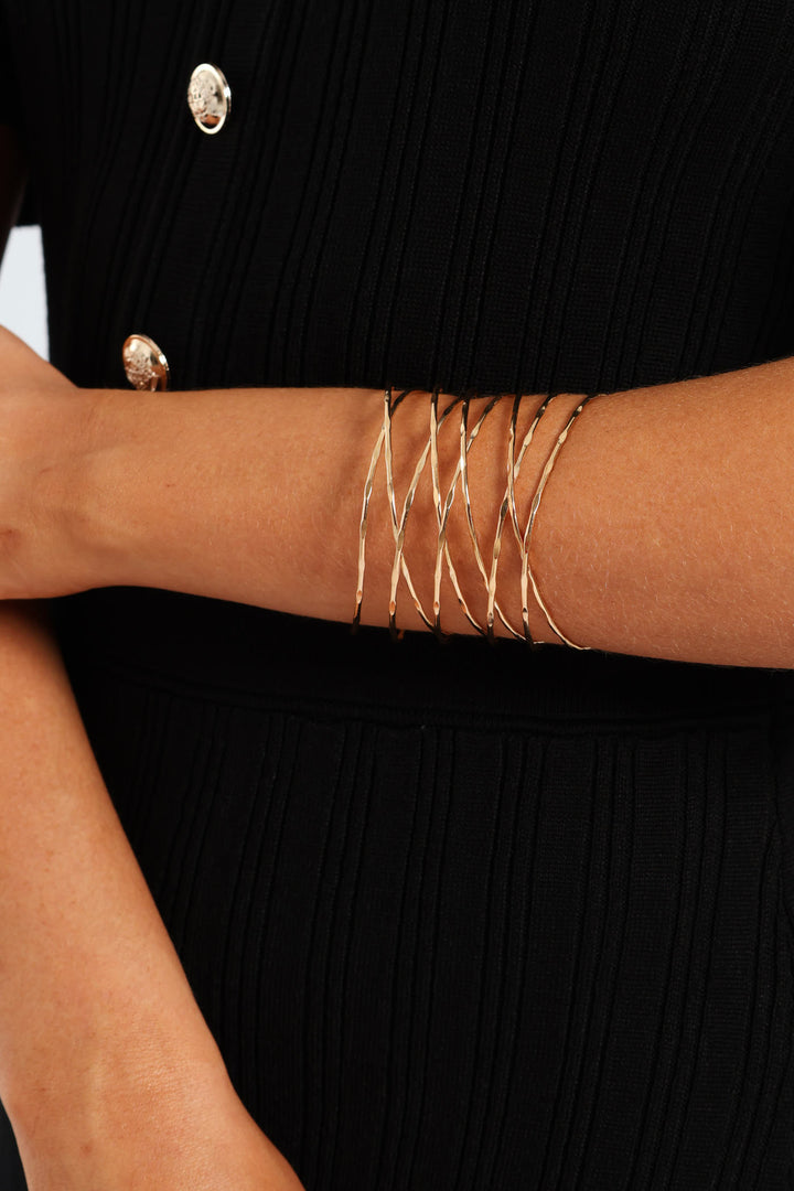 Spiral Cuff Bracelet - Gold