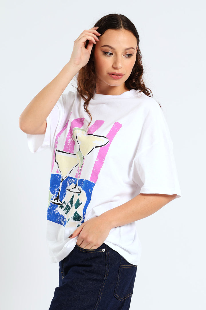 Oversized Margarita Tee - White
