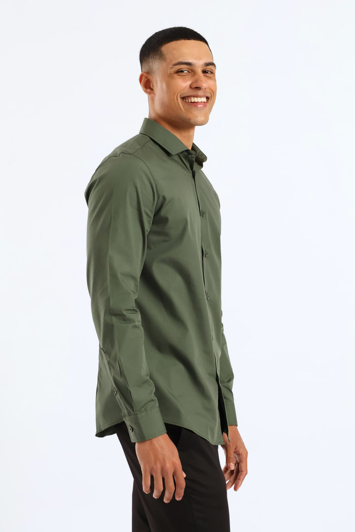 Easy Care Long Sleeve Shirt - Fatigue