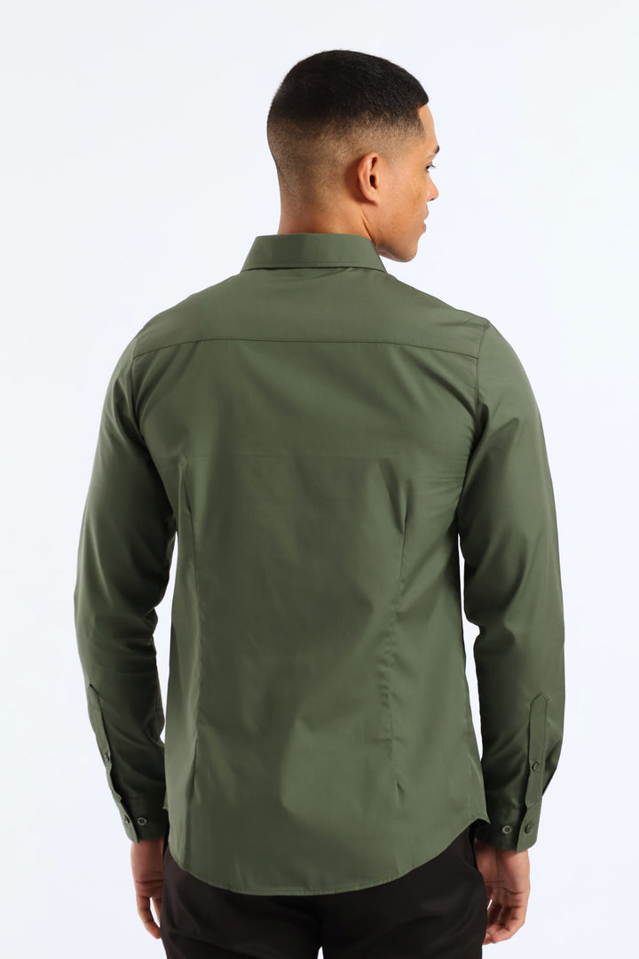 Easy Care Long Sleeve Shirt - Fatigue