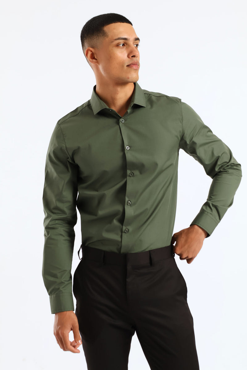 Easy Care Long Sleeve Shirt - Fatigue