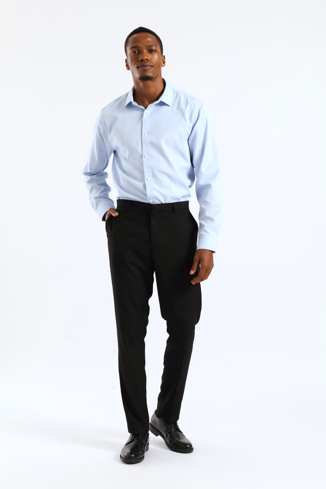 Slim Fit Viscose Blend Suit Trouser - Black