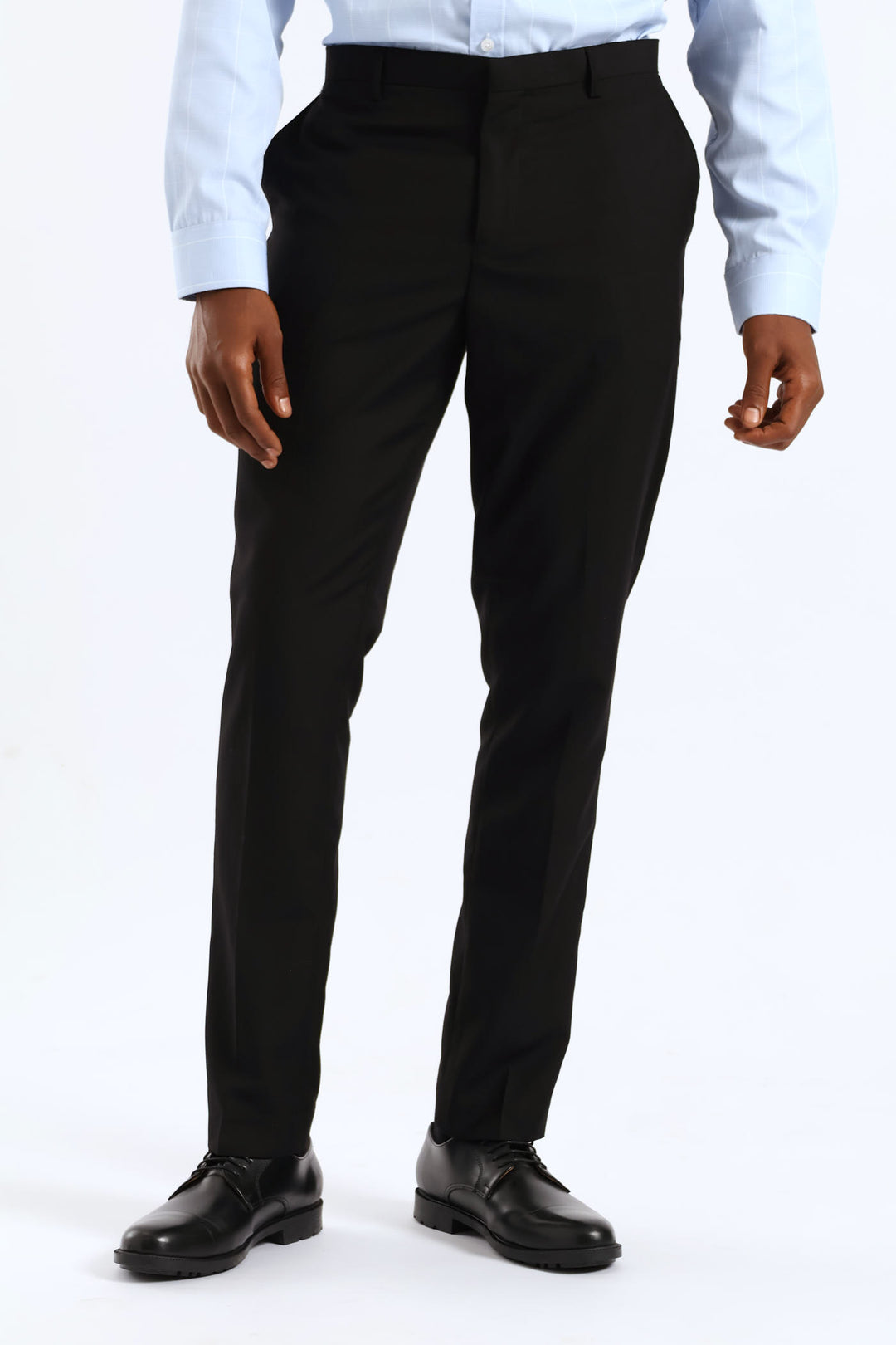 Slim Fit Viscose Blend Suit Trouser - Black