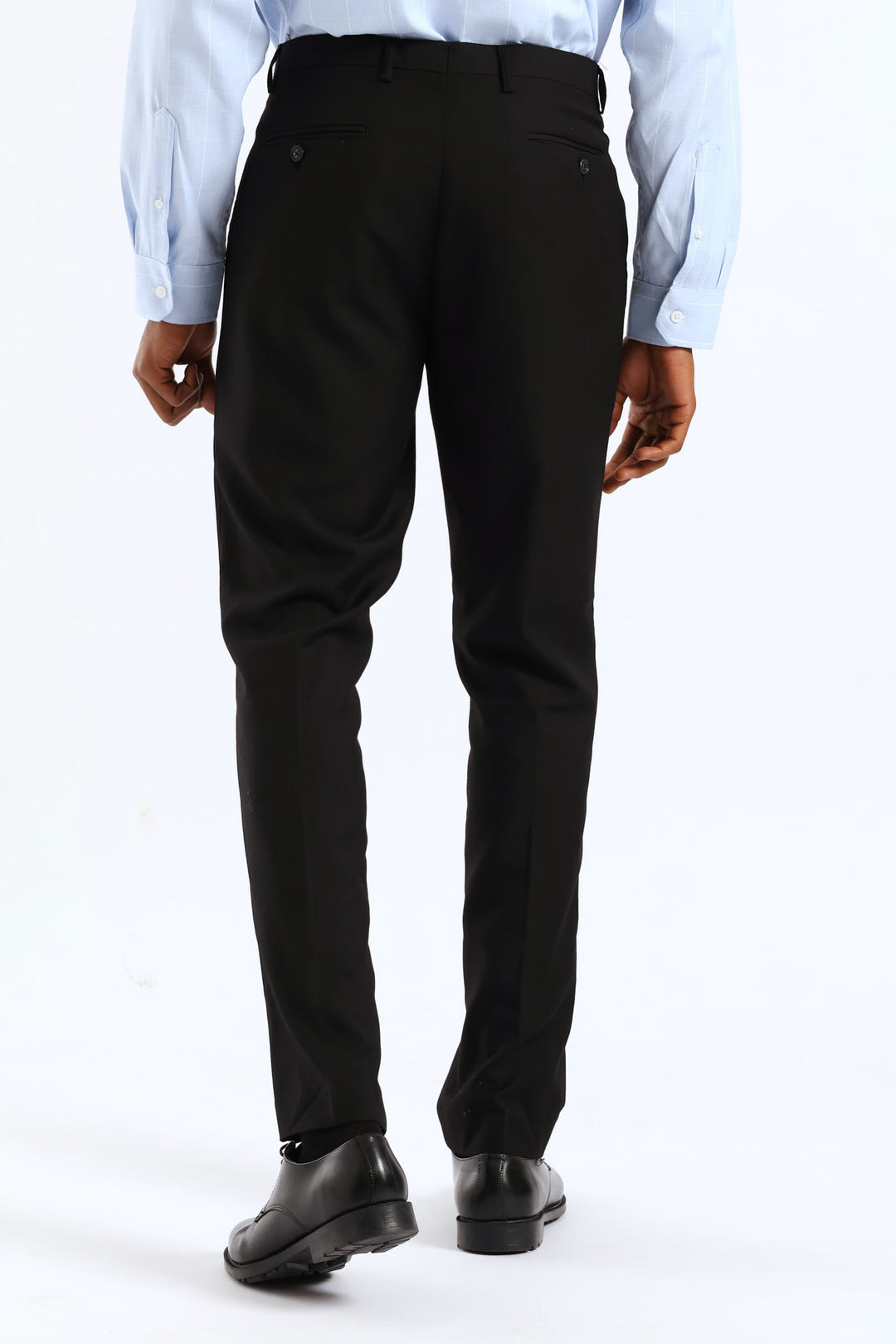 Slim Fit Viscose Blend Suit Trouser - Black