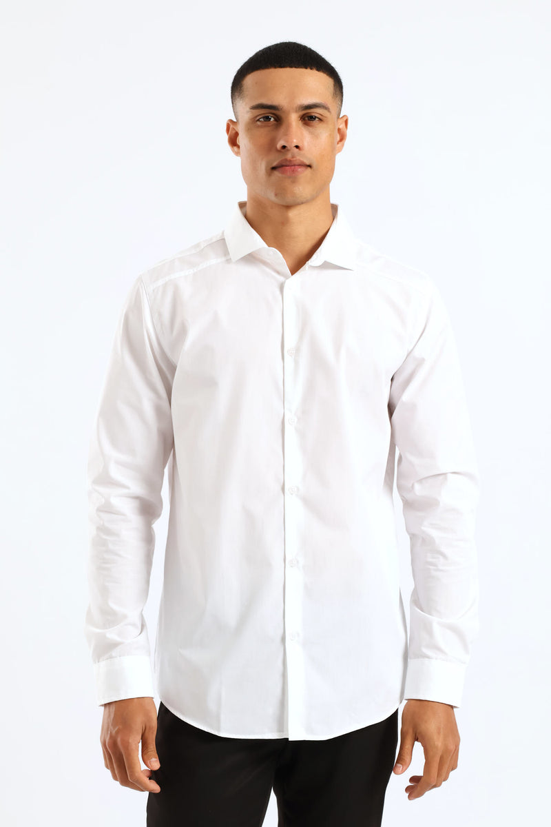 Panel Shoulder Shirt - White