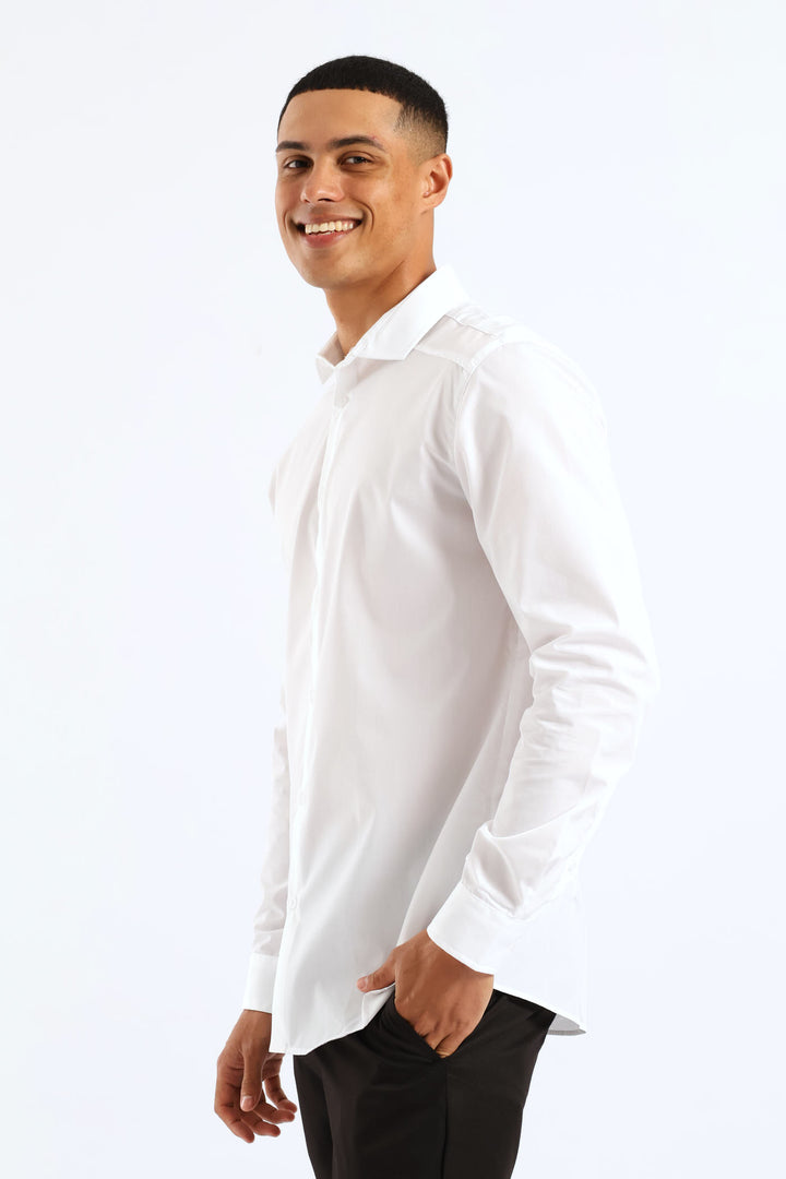 Panel Shoulder Shirt - White