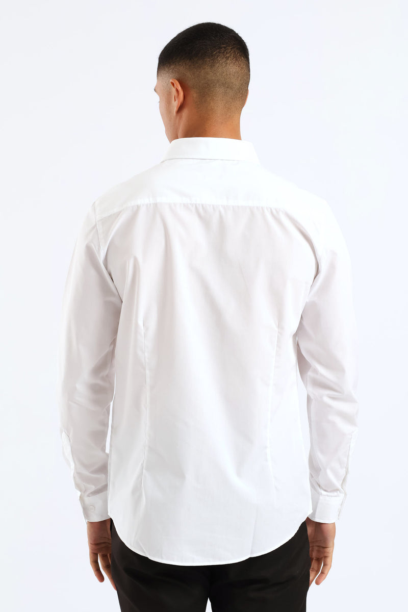 Panel Shoulder Shirt - White