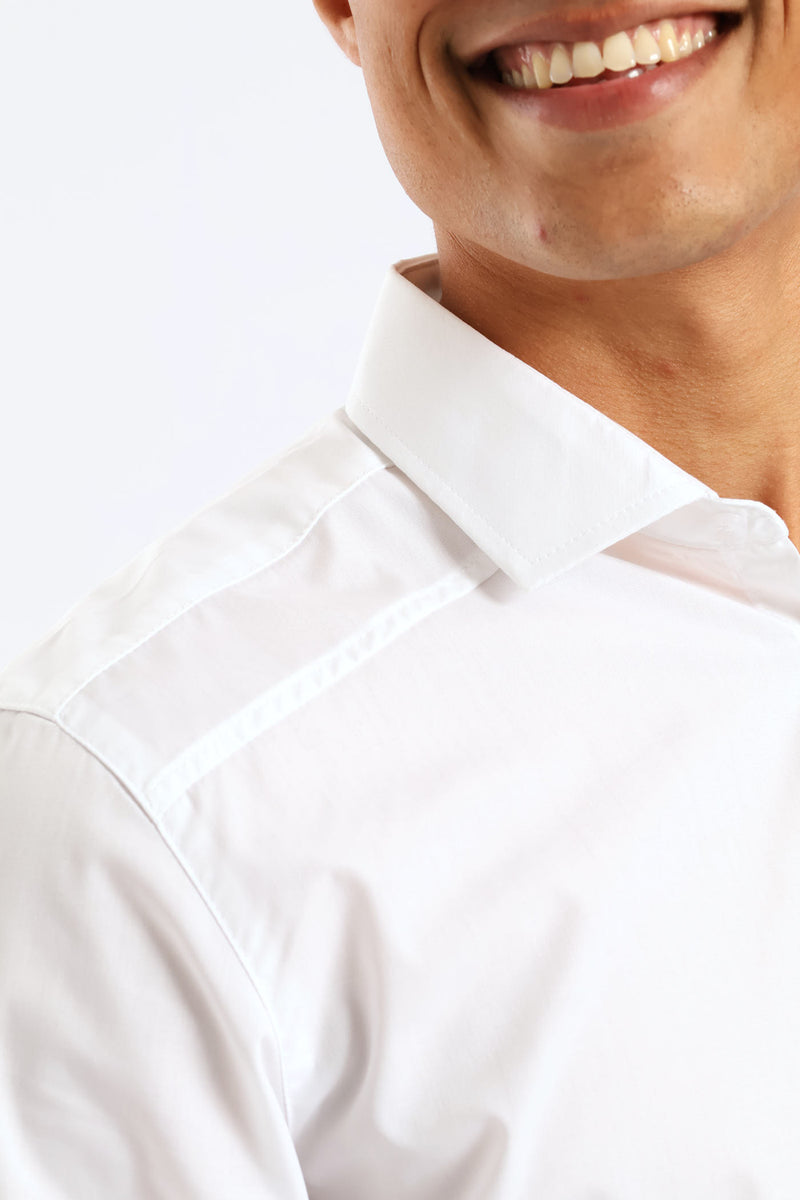 Panel Shoulder Shirt - White