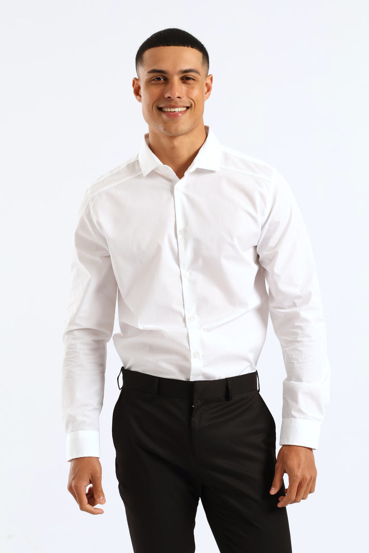 Panel Shoulder Shirt - White
