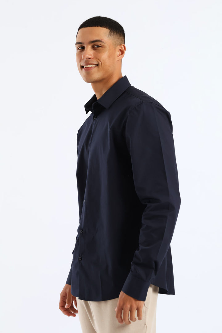 Easy Care Long Sleeve Shirt - Navy