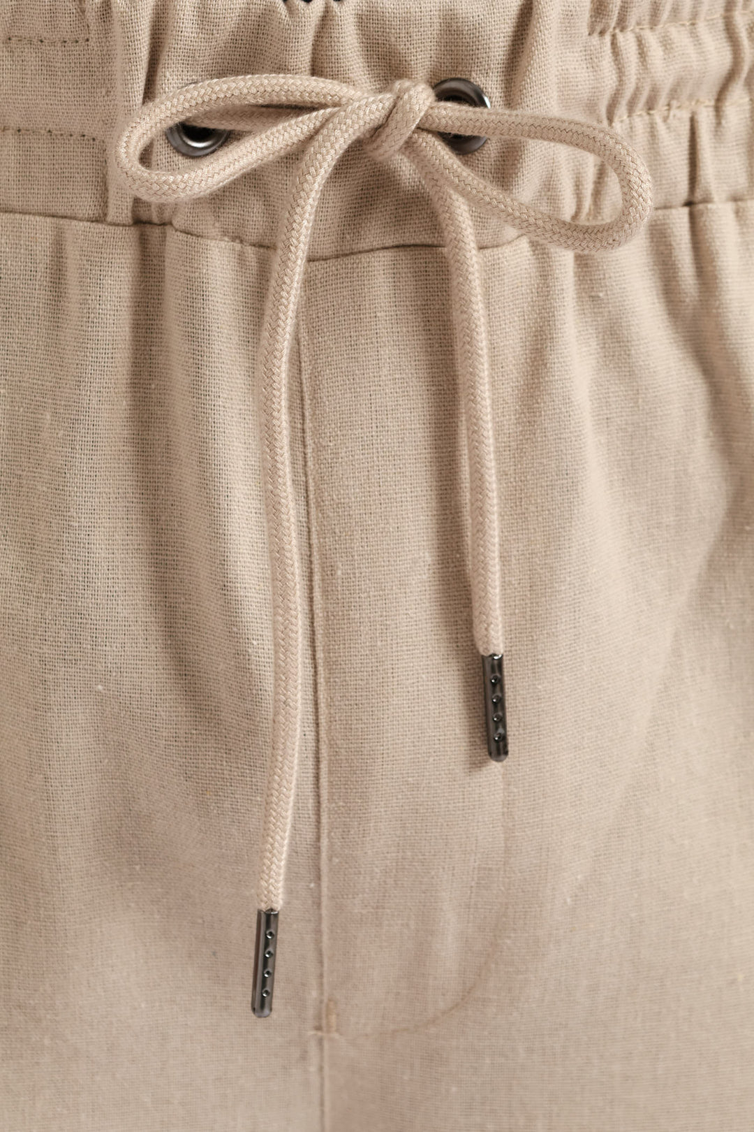 Elasticated Zip Detail Trouser - Neutral