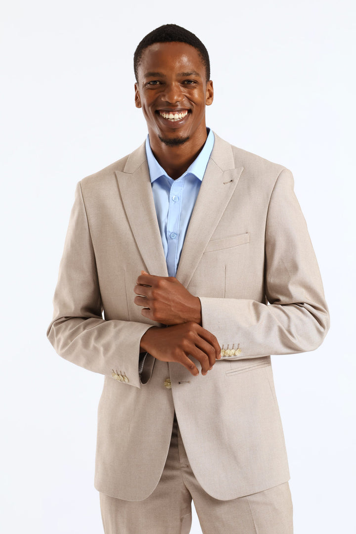 Regular Twill Suit Jacket  · Natural