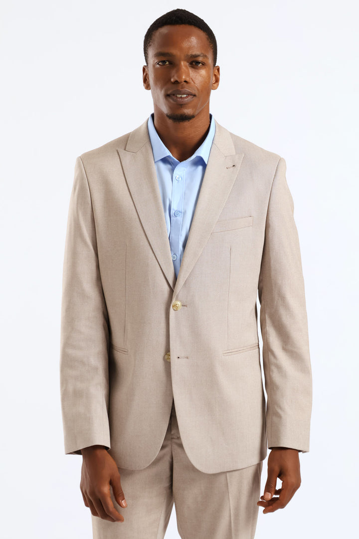 Regular Twill Suit Jacket  · Natural