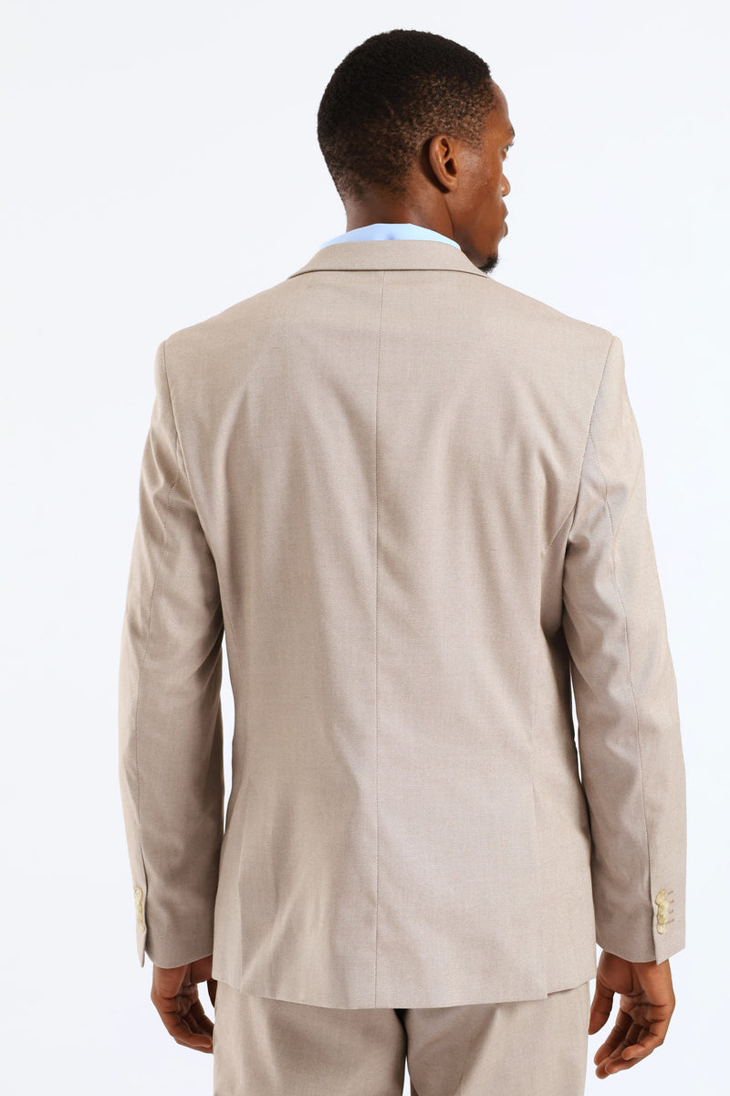 Regular Twill Suit Jacket  · Natural