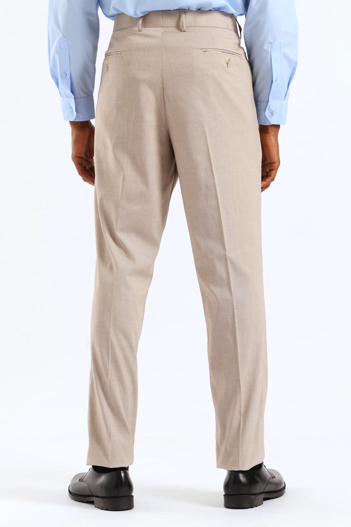 Regular Twill Suit Trousers - Natural