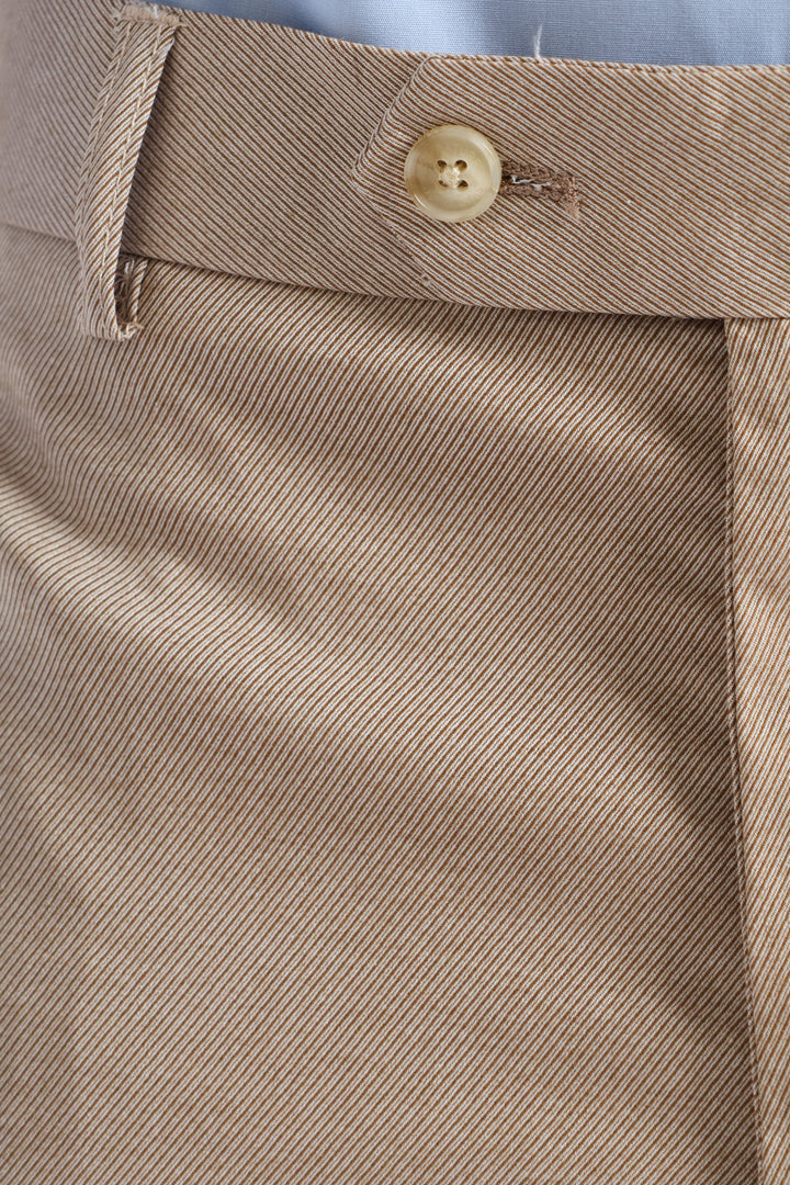 Regular Twill Suit Trousers - Natural