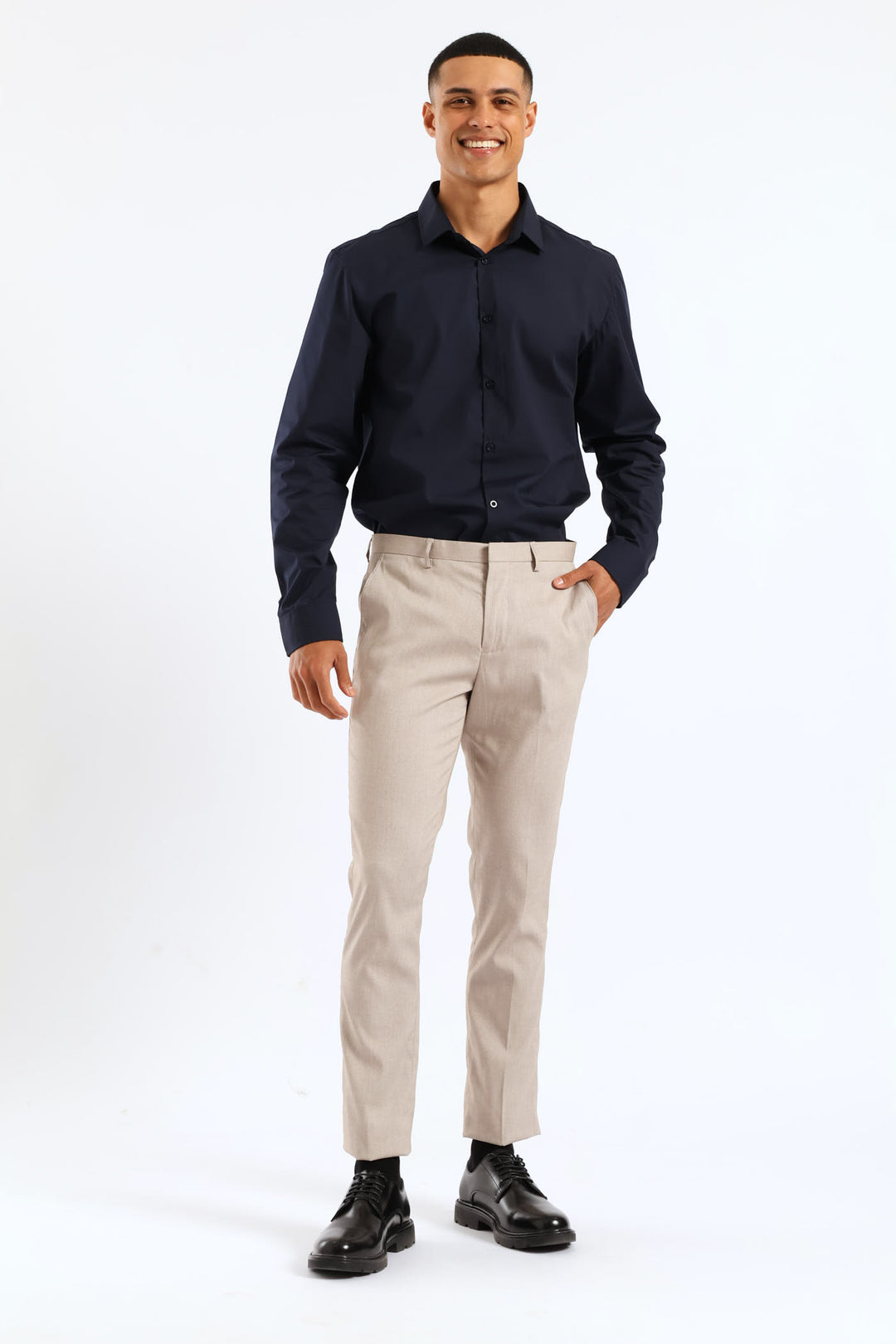 Slim Twill Suit Trouser - Natural