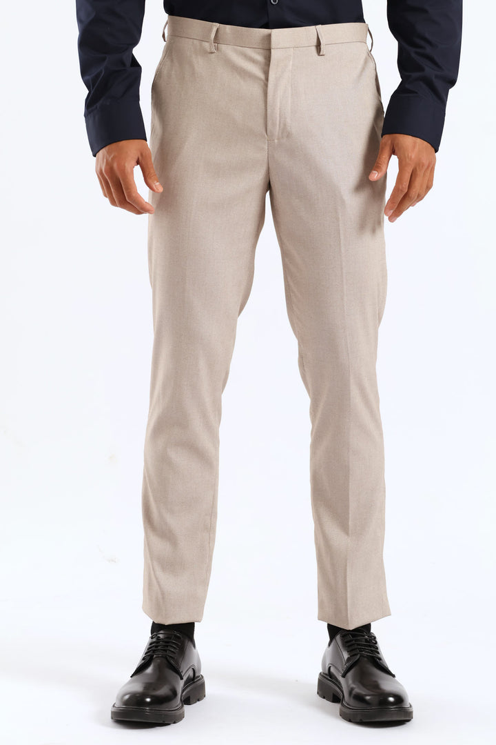 Slim Twill Suit Trouser - Natural