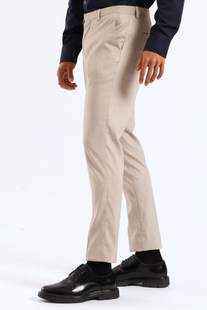 Slim Twill Suit Trouser - Natural