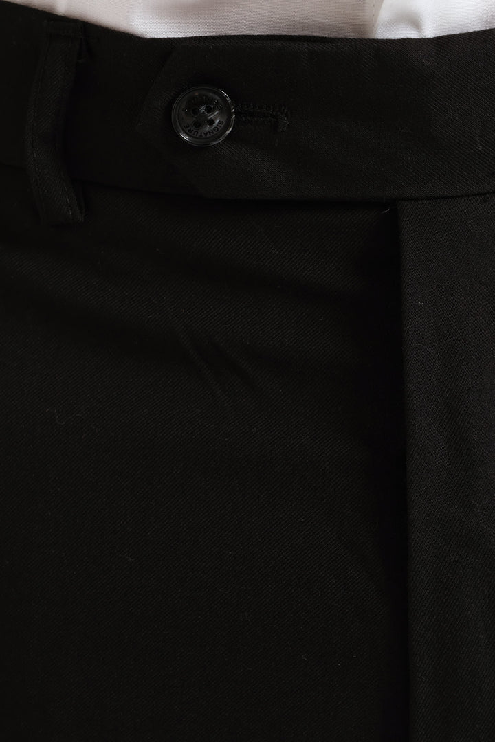 Regular Fit Viscose Blend Suit Trouser - Black