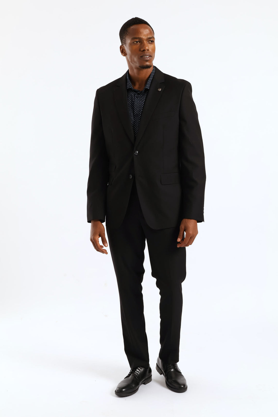 Regular Fit Viscose Blend Suit Jacket - Black