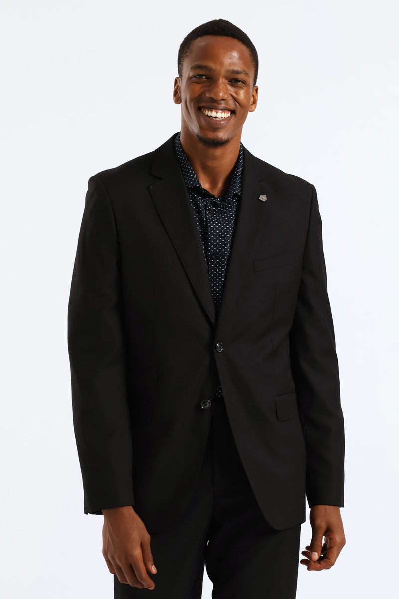 Regular Fit Viscose Blend Suit Jacket - Black