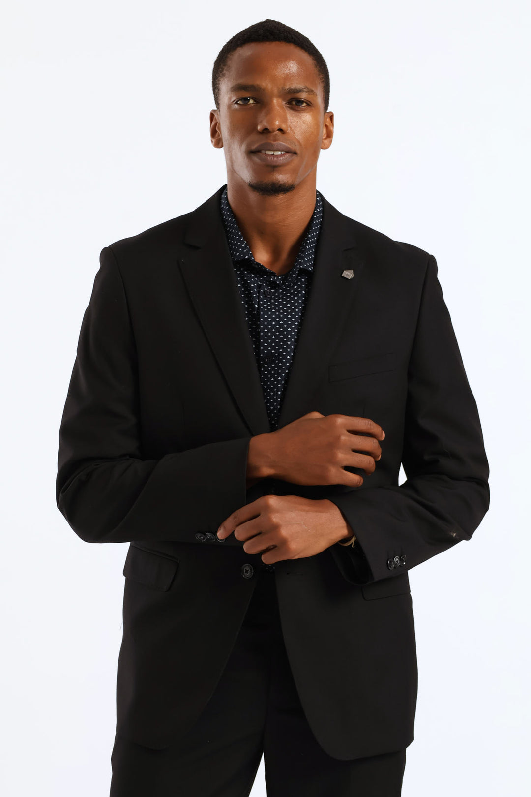 Regular Fit Viscose Blend Suit Jacket - Black