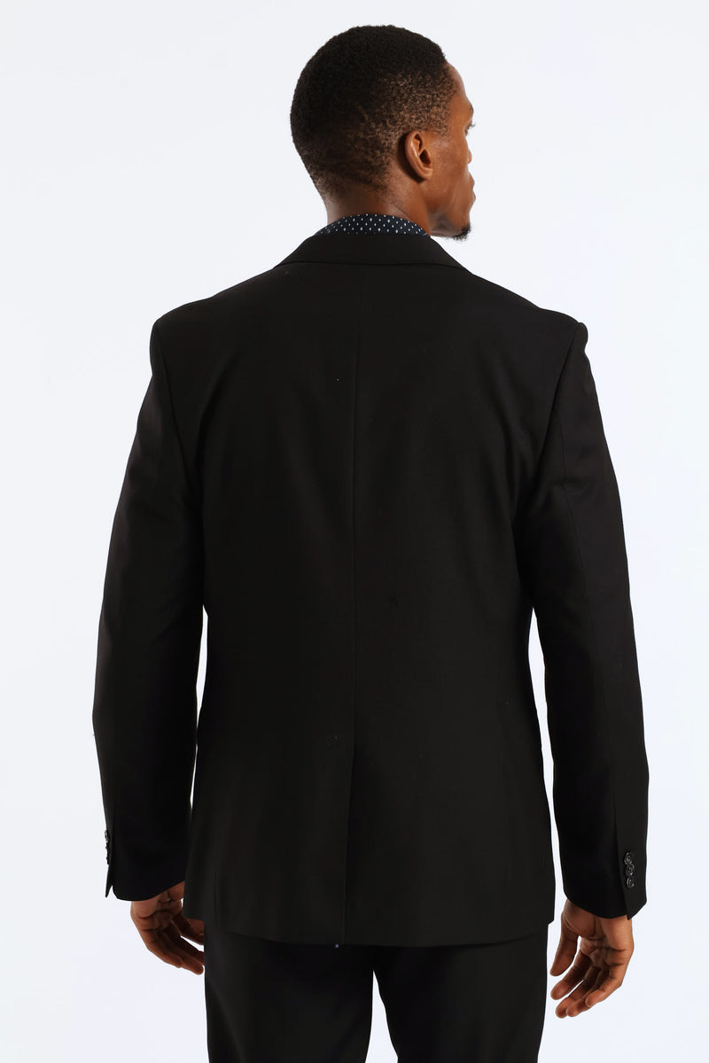 Regular Fit Viscose Blend Suit Jacket - Black
