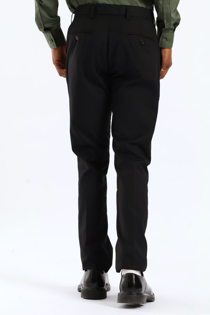 Slim Basic Smart Trousers - Black