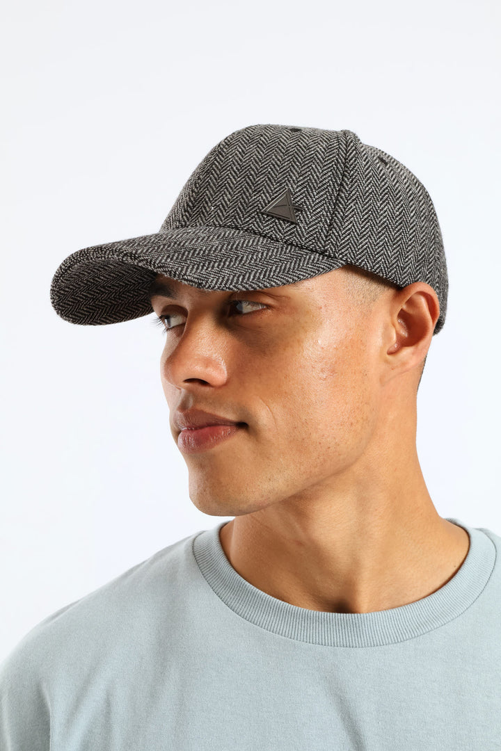 Metal Ingot Herring Bone Cap - Black