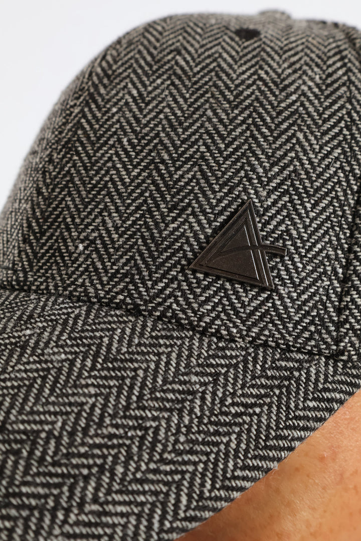 Metal Ingot Herring Bone Cap - Black