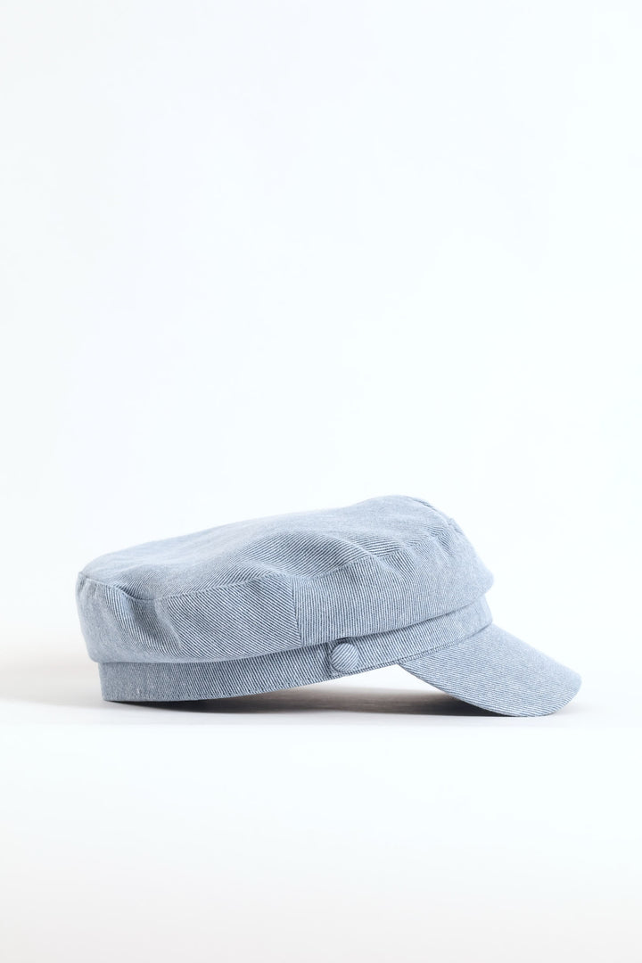 Stone Wash Baker Boy Hat - Denim