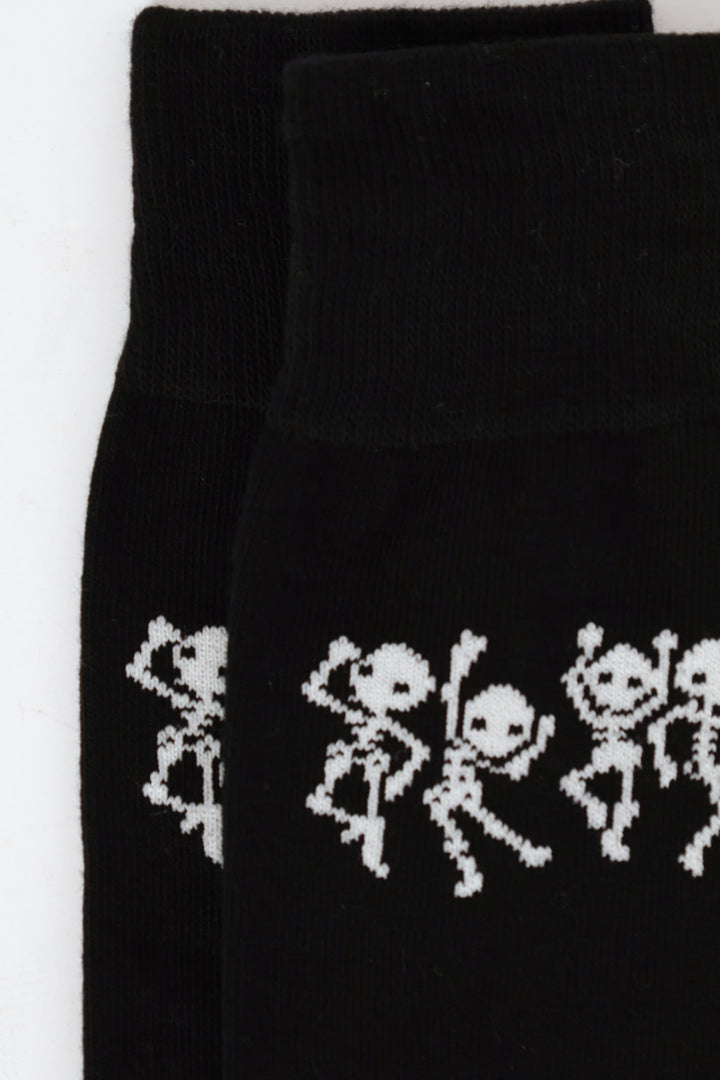 Skeleton Happy Socks - White/Black