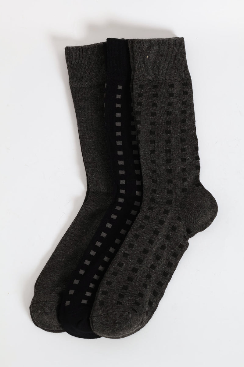 3 Pack Fashion Anklet Socks - Grey