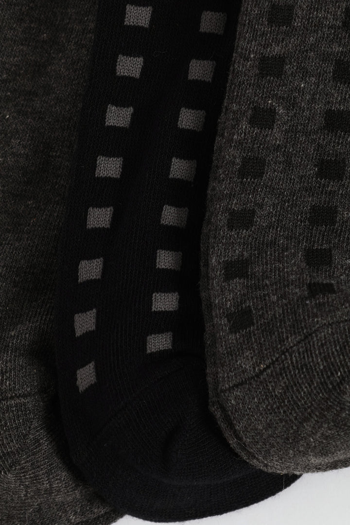 3 Pack Fashion Anklet Socks - Grey