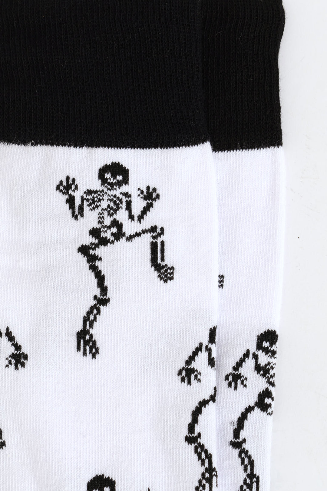 Happy Dancing Skeleton Single Anklet Sock - White