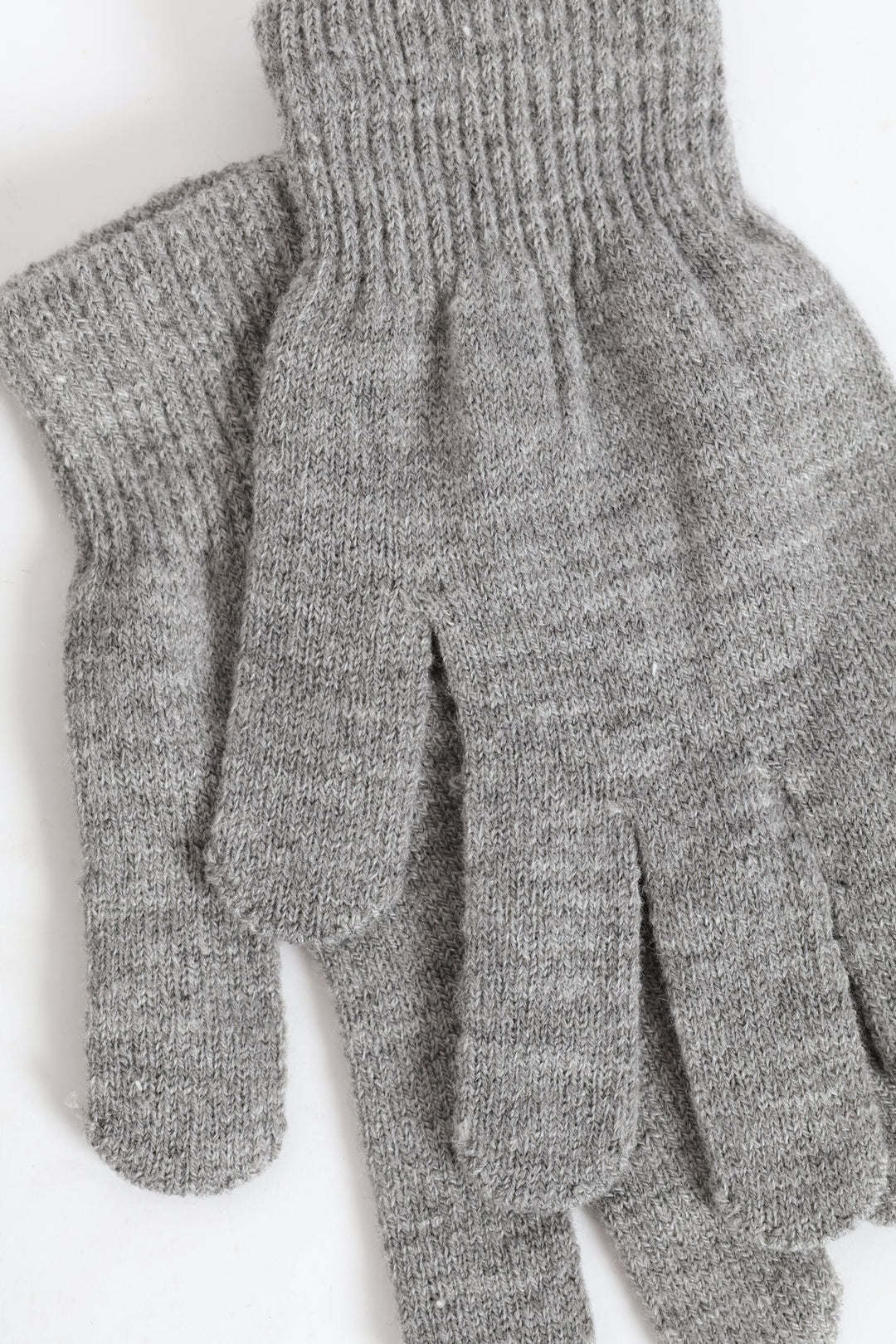 Cable Knit Turn Up Beanie Glove Set - Light Grey