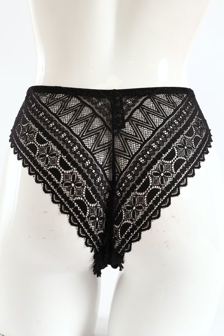 Full Lace Brazilian Panties - Black