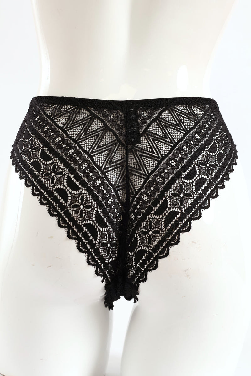 Full Lace Brazilian Panties - Black