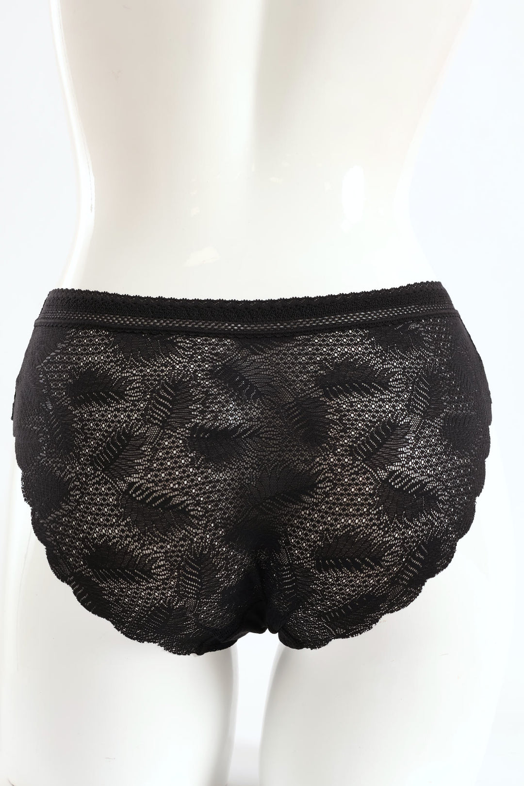 Lace Midi Panties - Black