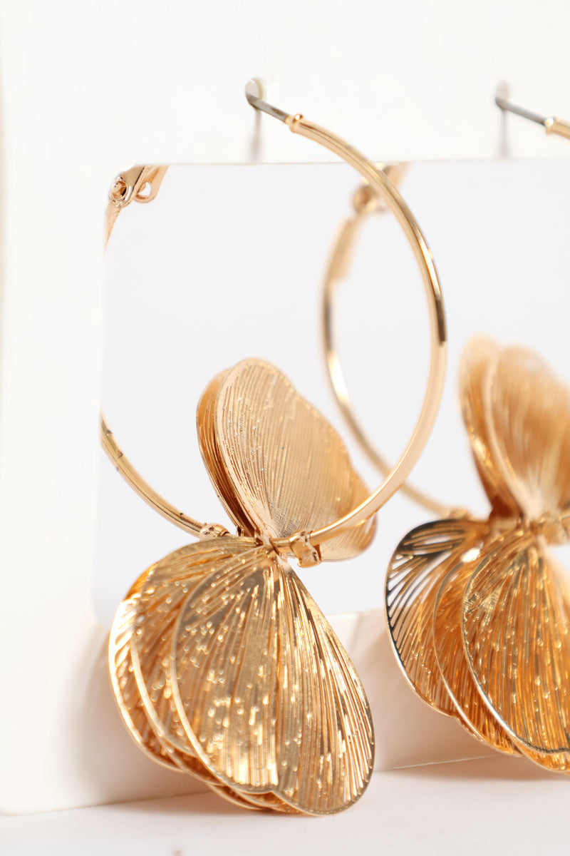 Petal Hoops - Gold